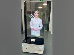 55 InchTransparent OLED interactive digital signage navigator #oled #airobot #ai #oleddisplay